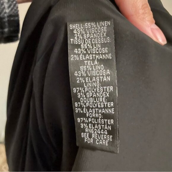 Artelier Nicole Miller Off The Shoulder Black Linen Ruched Dress size 4 - Picture 8 of 8